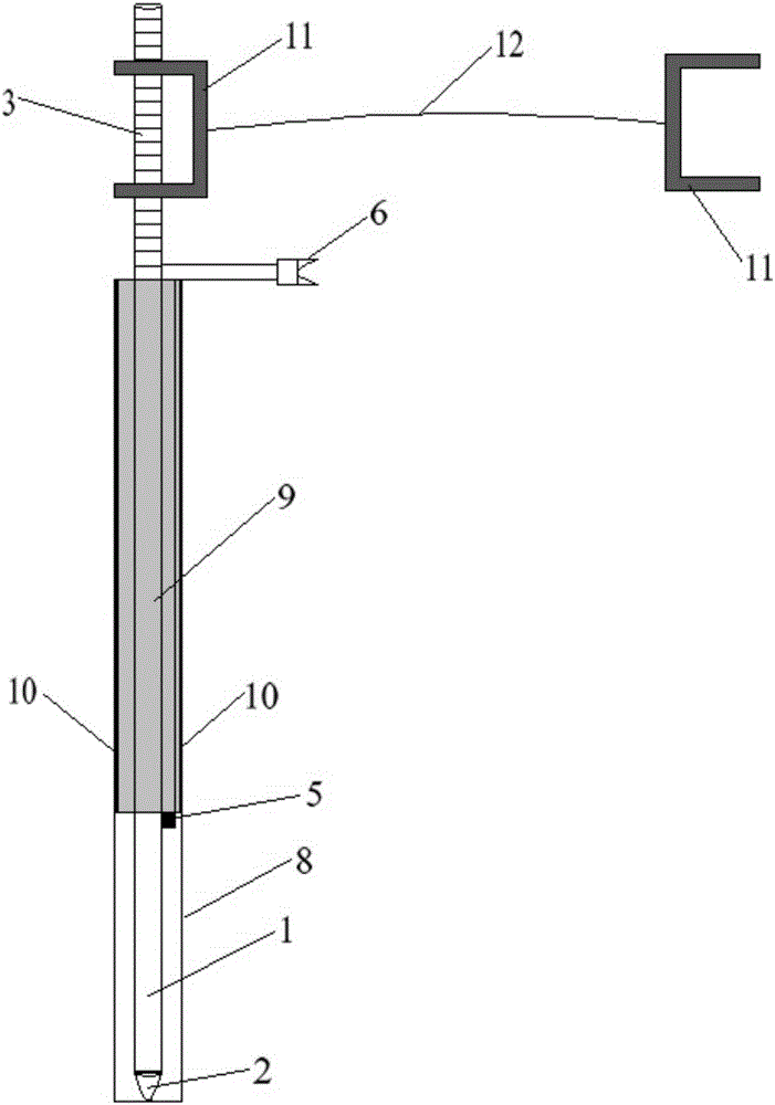 Device for improving hardened dam contact and electrical imaging directional detecting method of potential hazard body