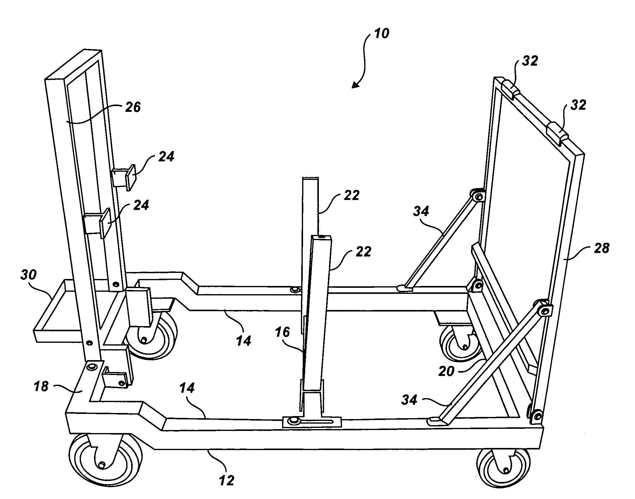 Collapsible engine test stand