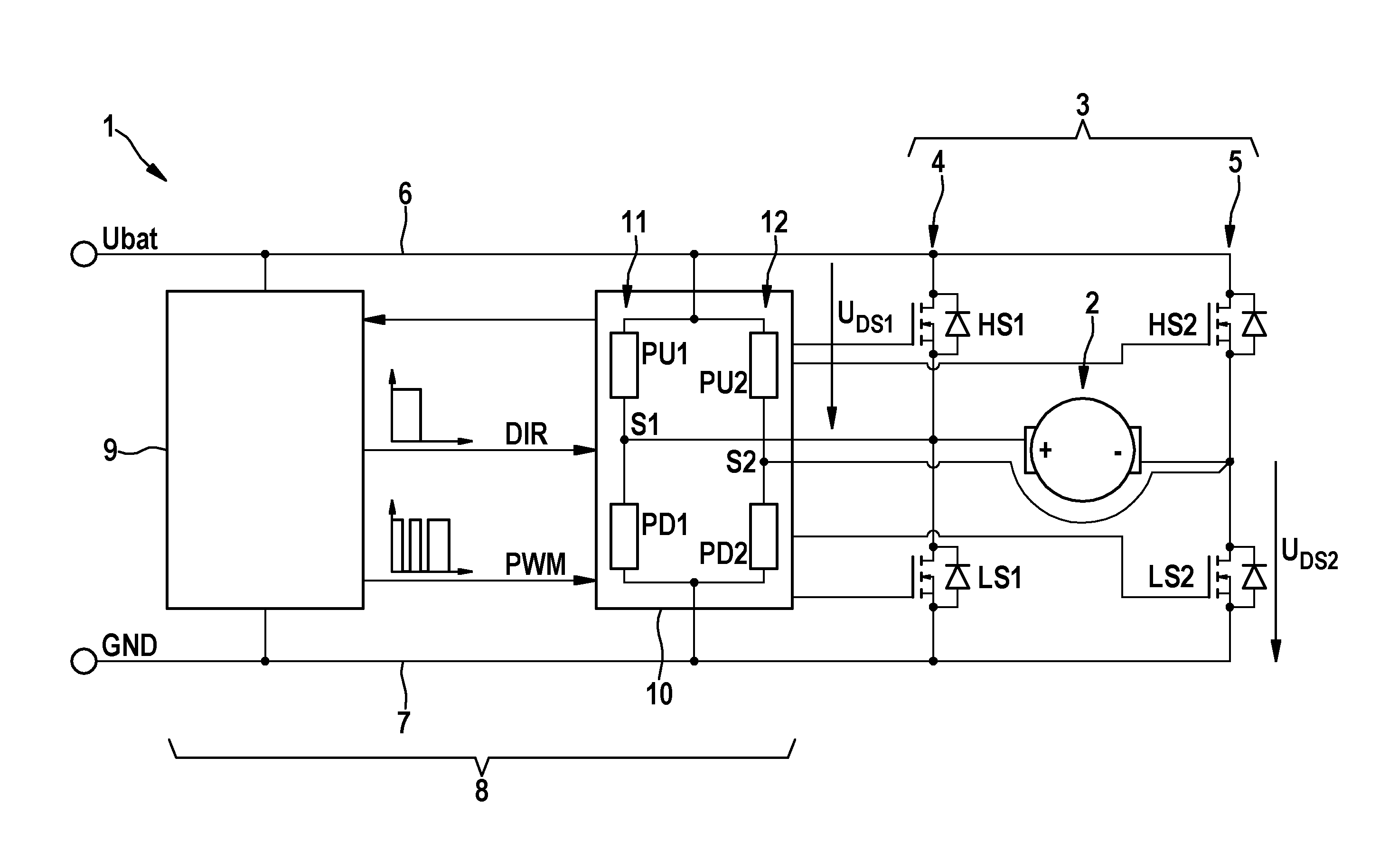 Power output stage, method for operation