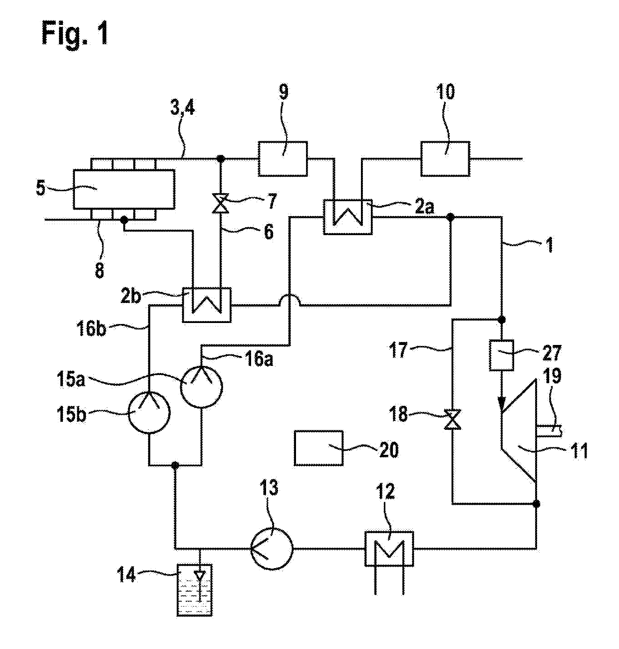 Exhaust heat recovery system having a working fluid circuit and method for operating such an exhaust heat recovery system