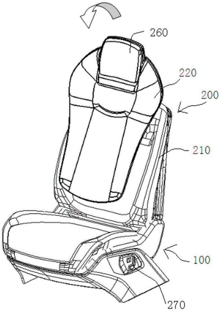 Seat with swivel backrest