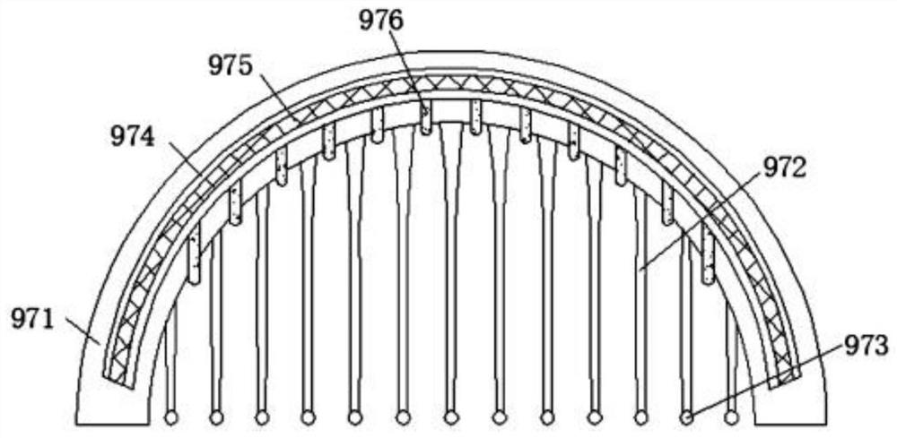 Writing brush head straightening device for writing brush processing and use method