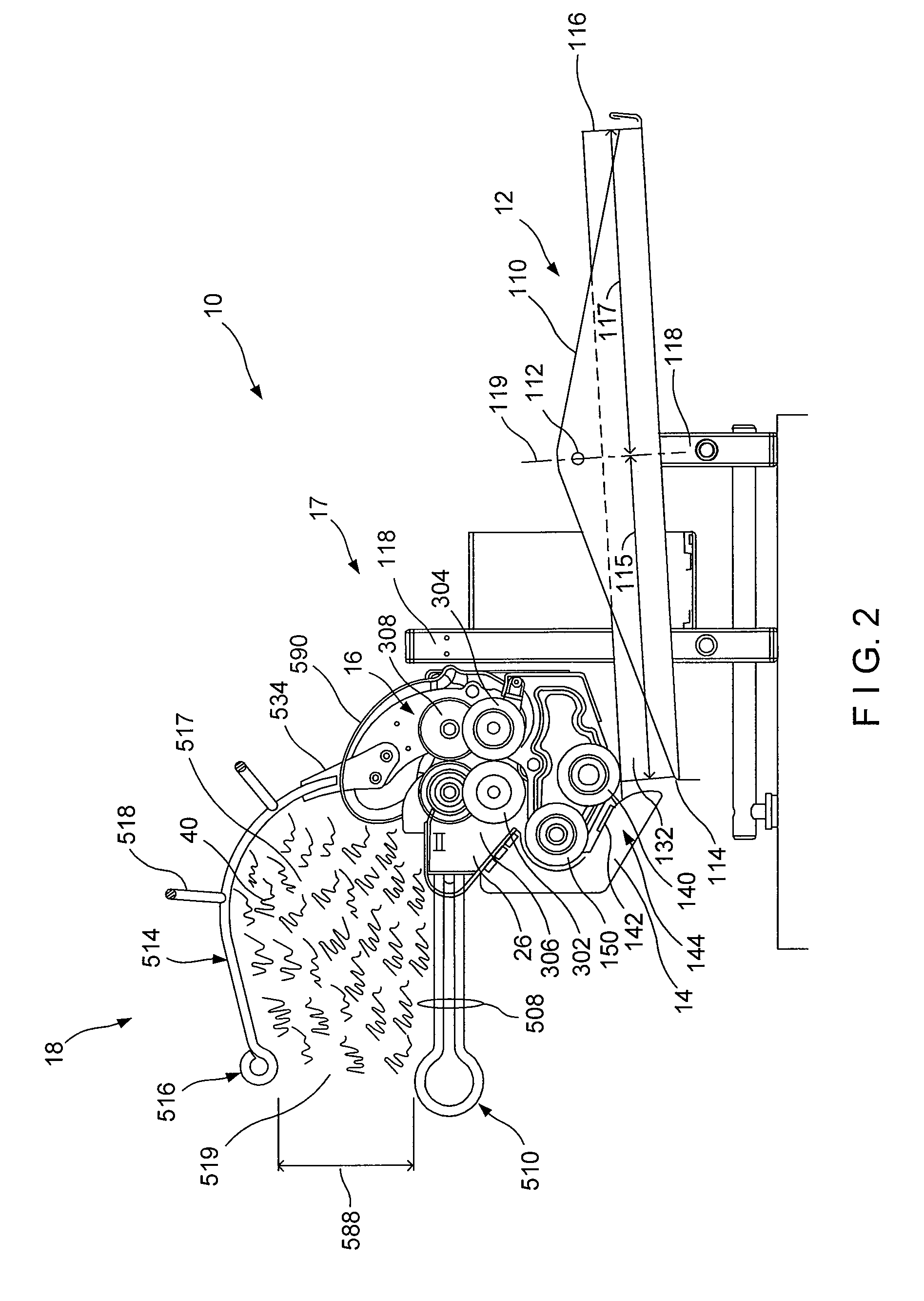 Crumpling mechanism for creating dunnage