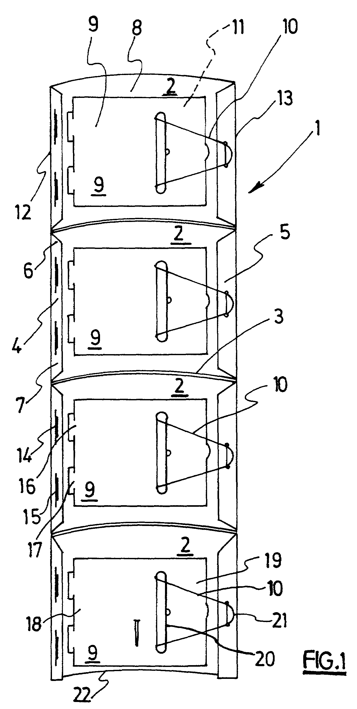 Information display unit support having at least one presentation face