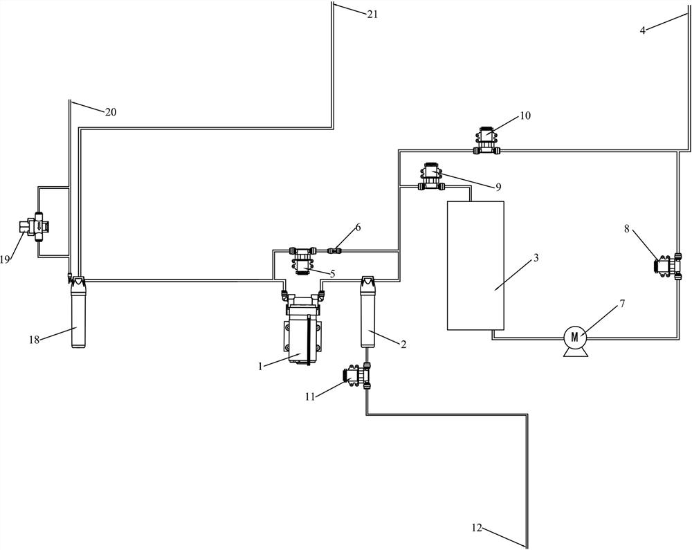 Water purifier with zero stale water output function and zero stale water output control method thereof