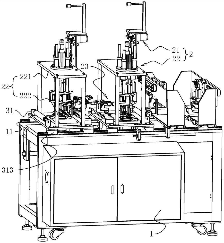 Continuous welding device for mask ear loops and mask production line