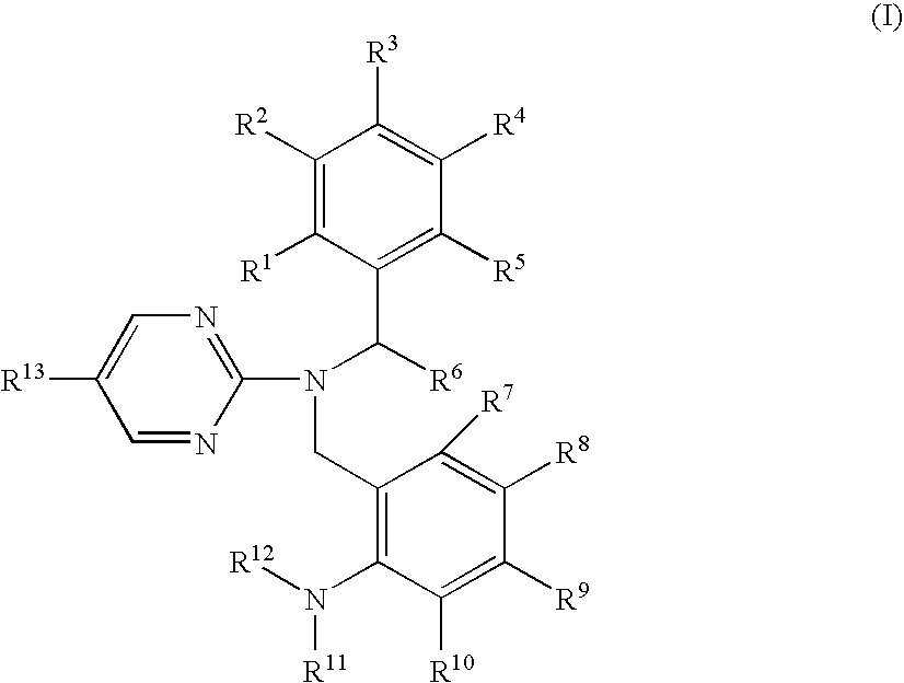 Pyrimidine compound having dibenzylamine structure and medicament comprising the same