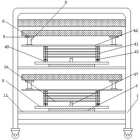 Horizontal rotary medical movable rack