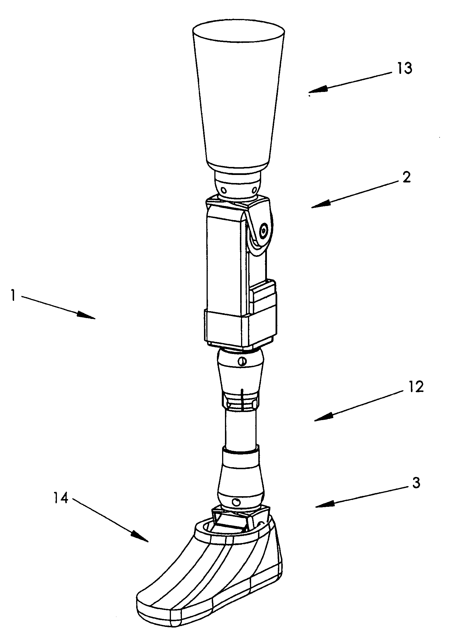 Combined Active and Passive Leg Prosthesis System and a Method for Performing a Movement With Such a System