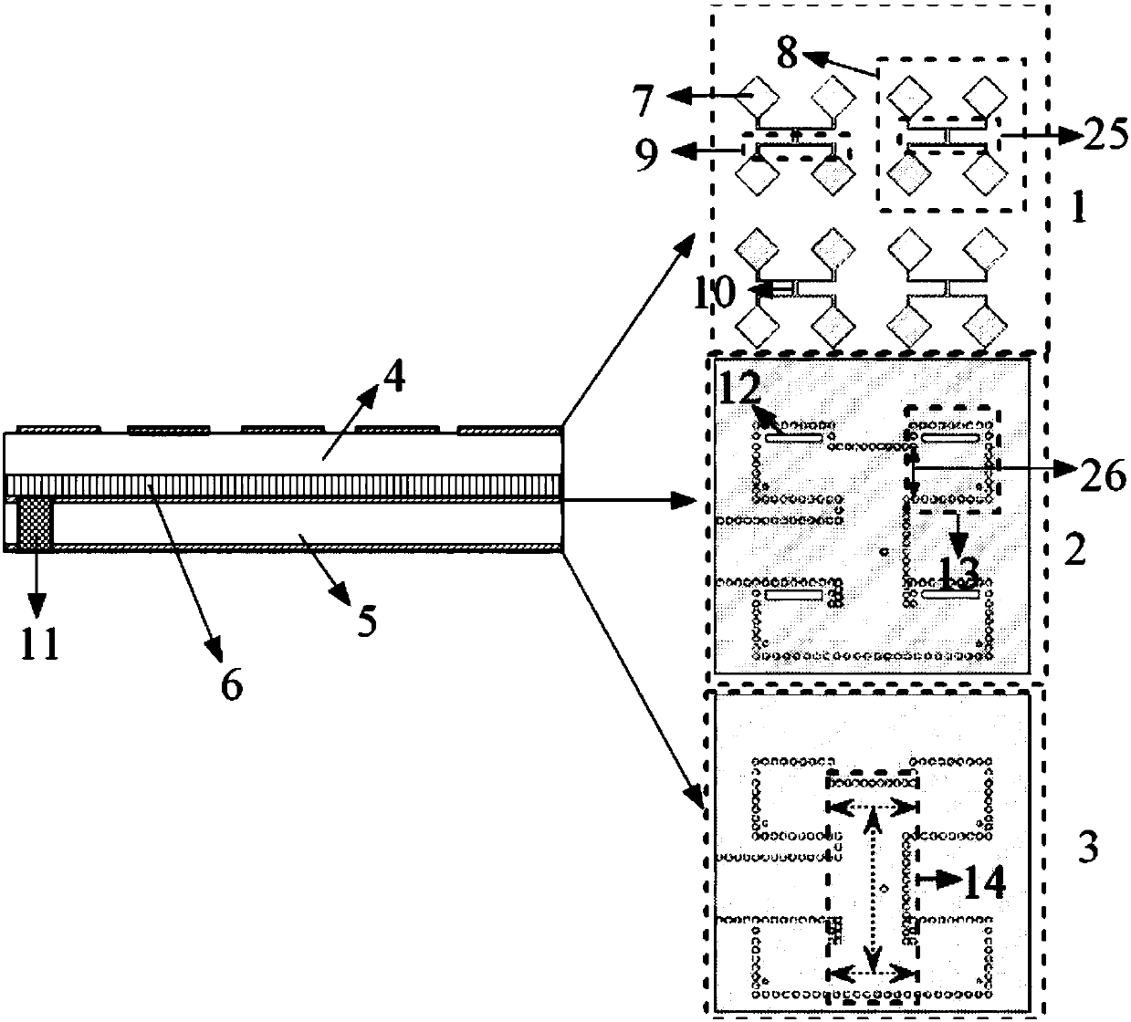 Array antenna structure and multilayer via-hole structure