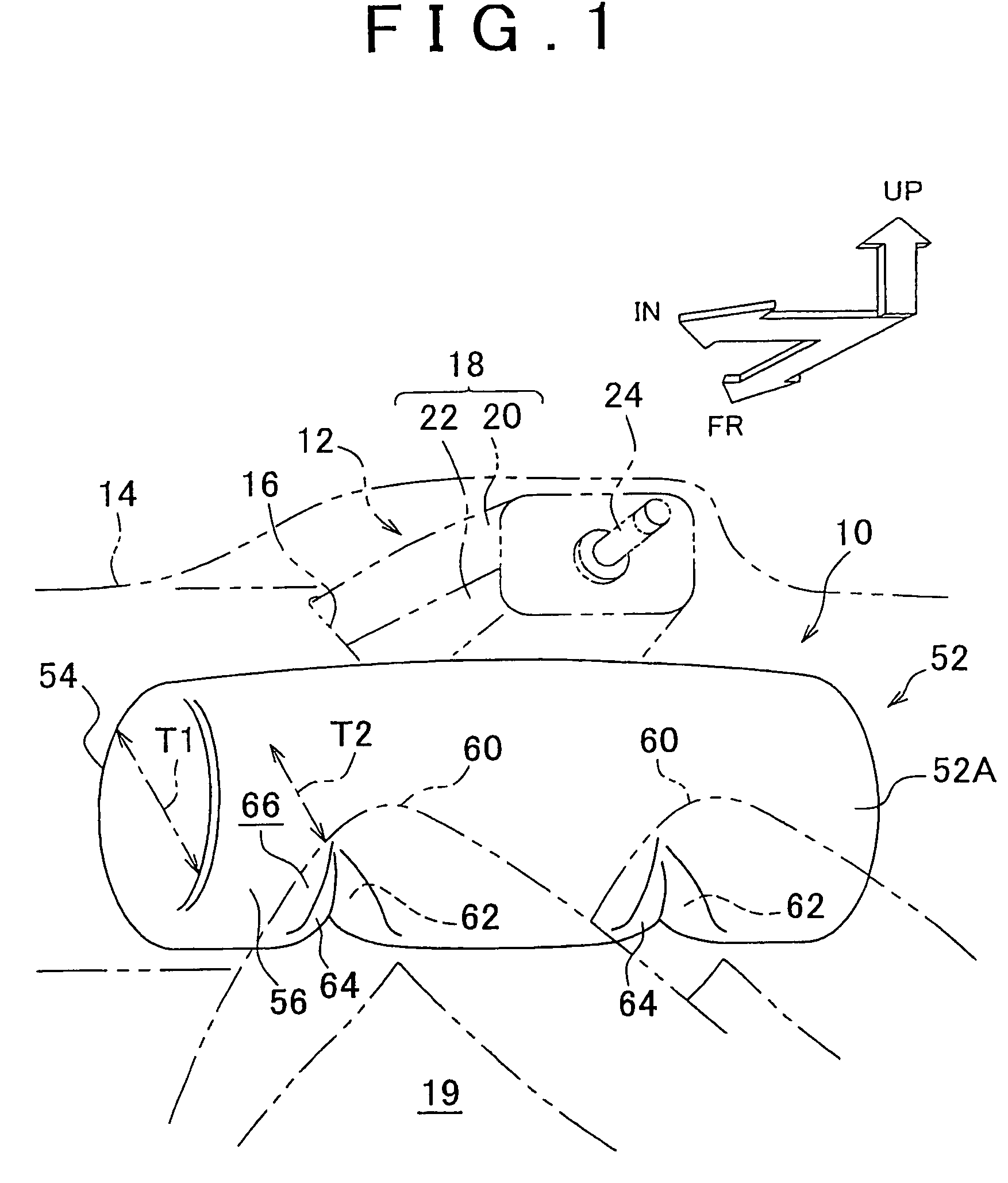 Knee airbag device for vehicle