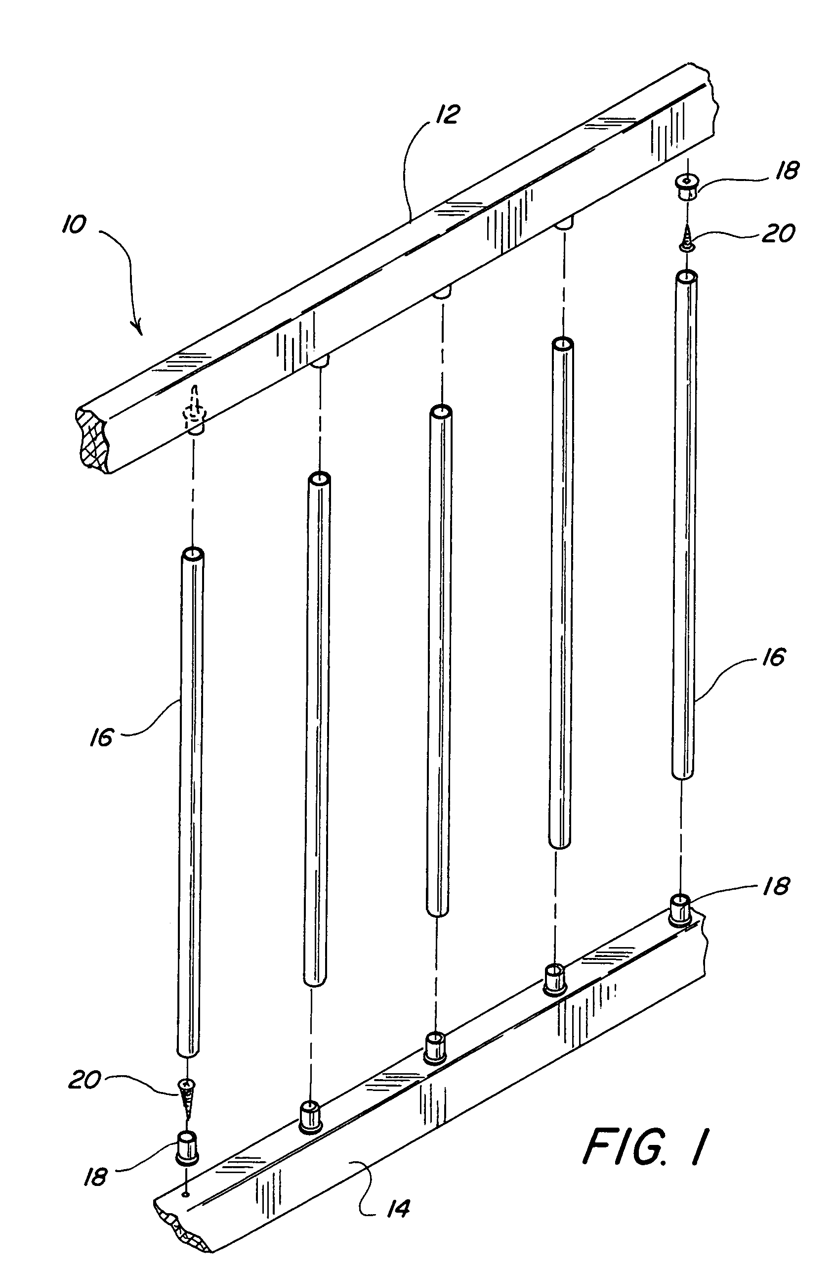 Railing having metal balusters isolated from corrosion