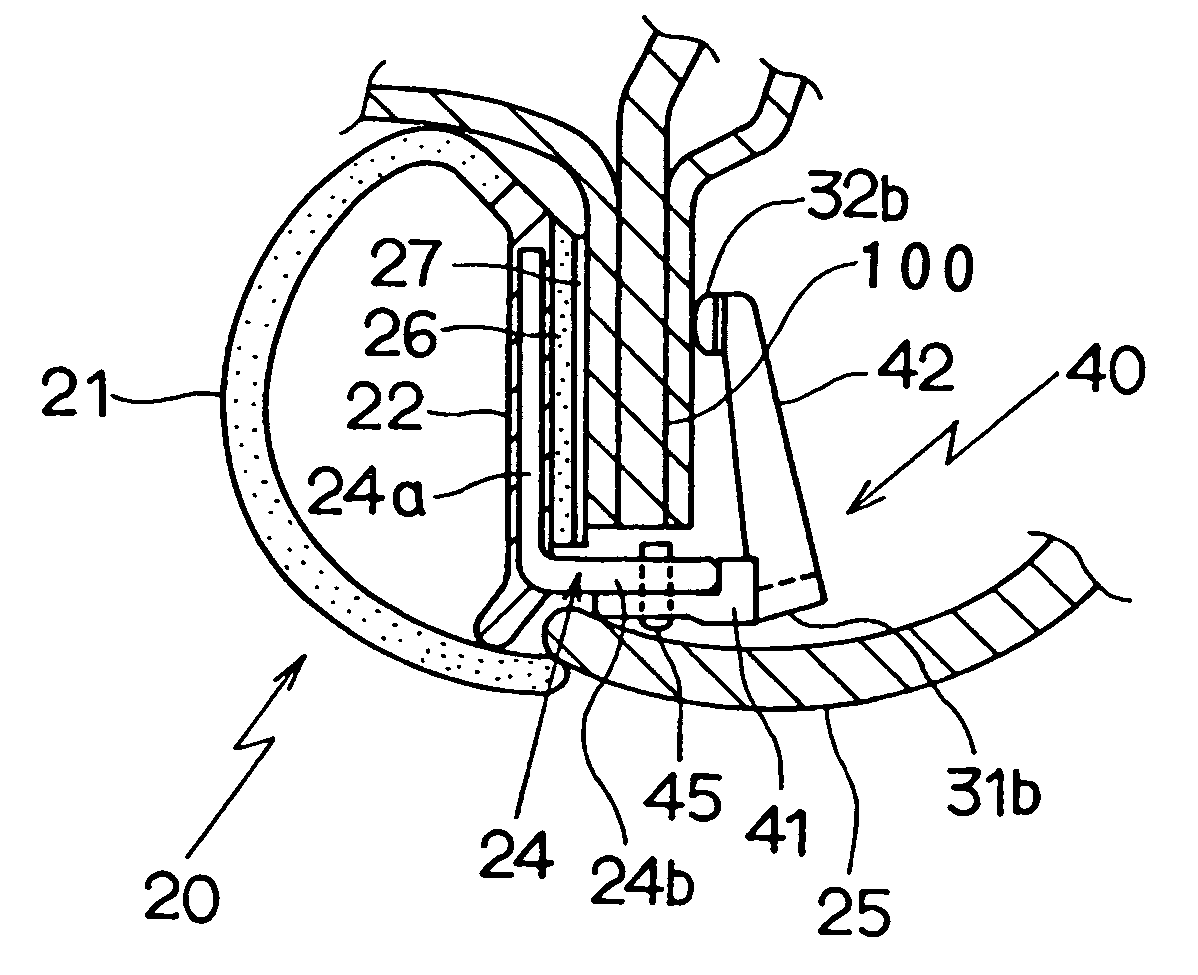 Mounting method of clip and weather strip