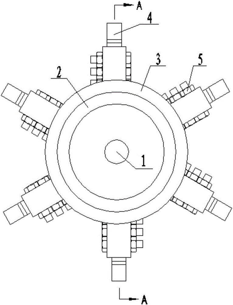 Combined type tool for cutting tuyere second jacket of blast furnace