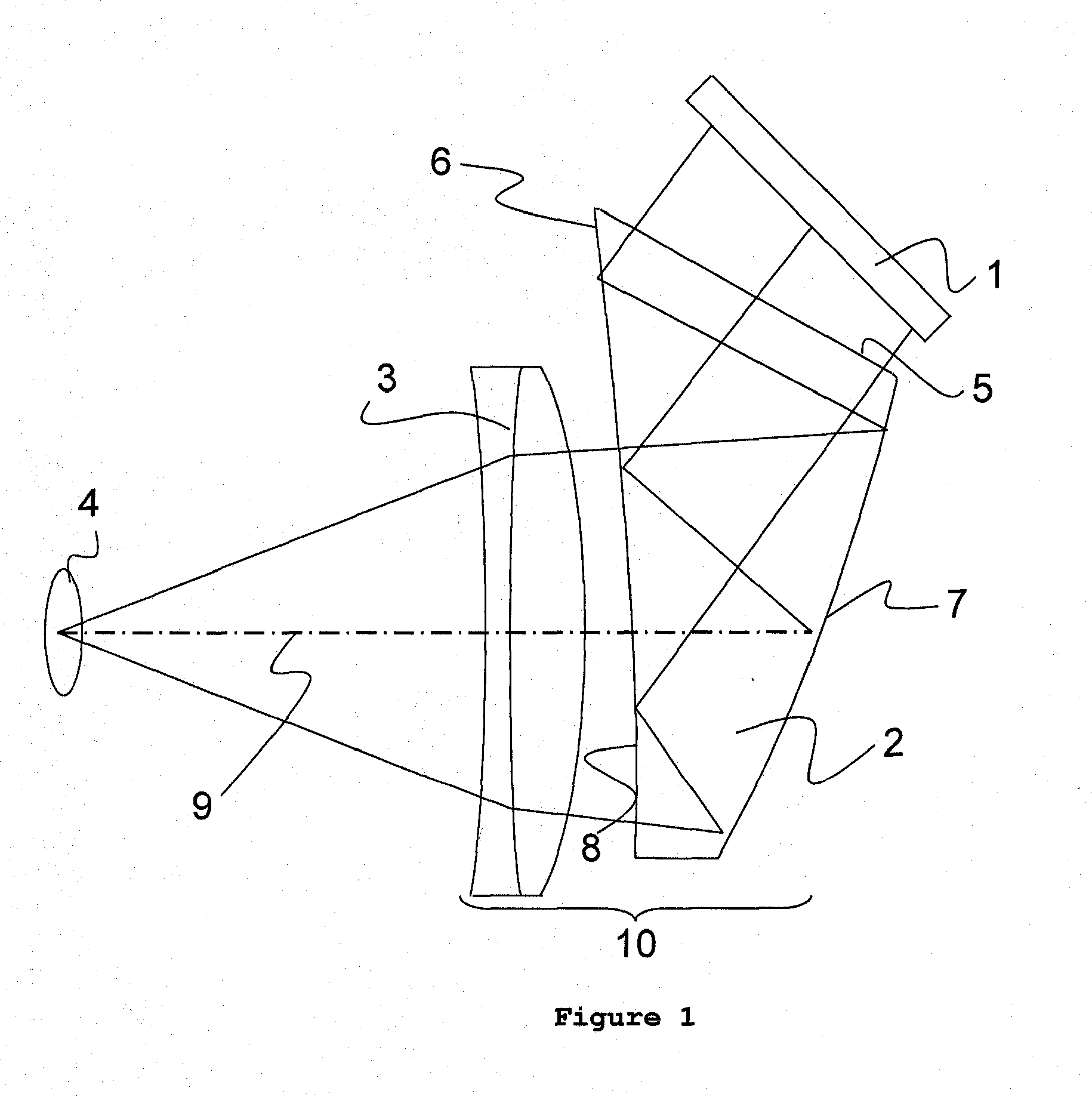 Near eye display prism optic assembly