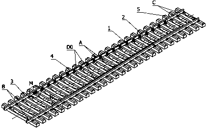 1435/1520 mm gauge track transition connection section suitable for freight trains of variable gauge railways