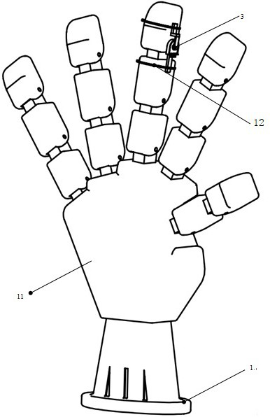 Wearable finger joint angle displacement data synchronous acquisition system