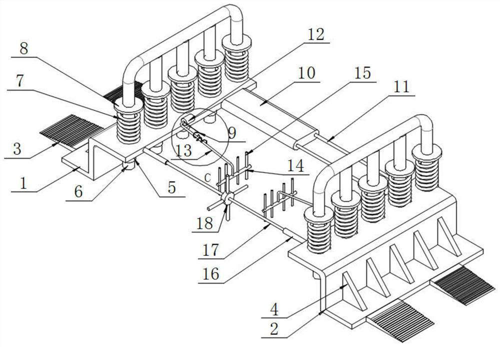 Left and right symmetrical adjustable plastic drainage plate inserting device