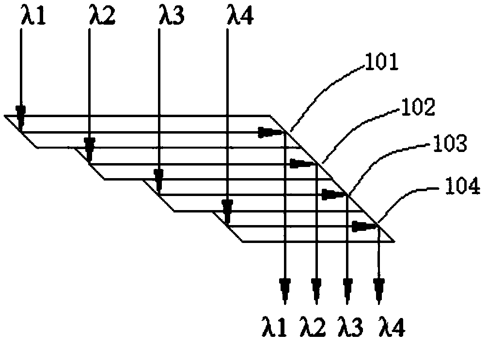 Multi-channel parallel light path compression assembly and receiving optical member thereof