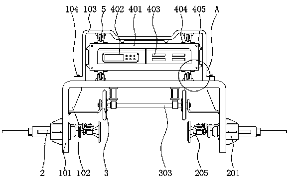 Detection device with limiting adjustment structure for rail transit fault diagnosis