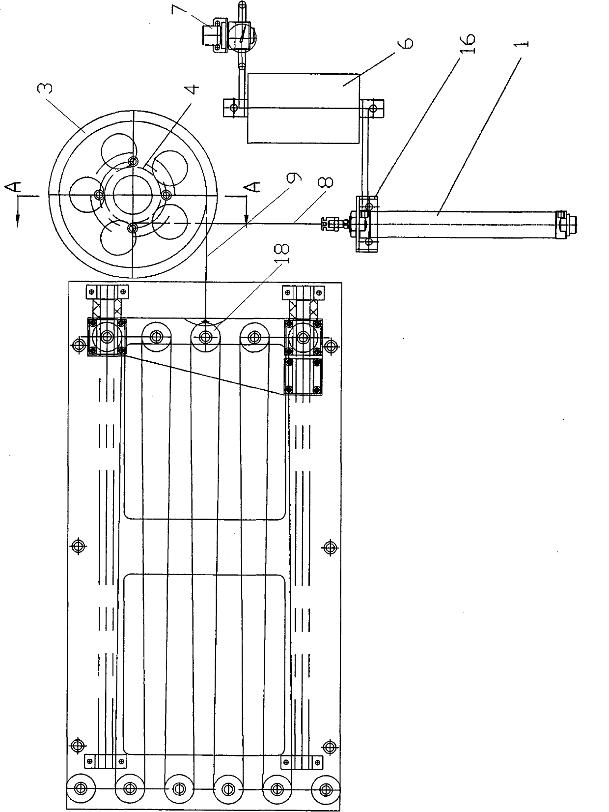 Tension control unit of flexible material