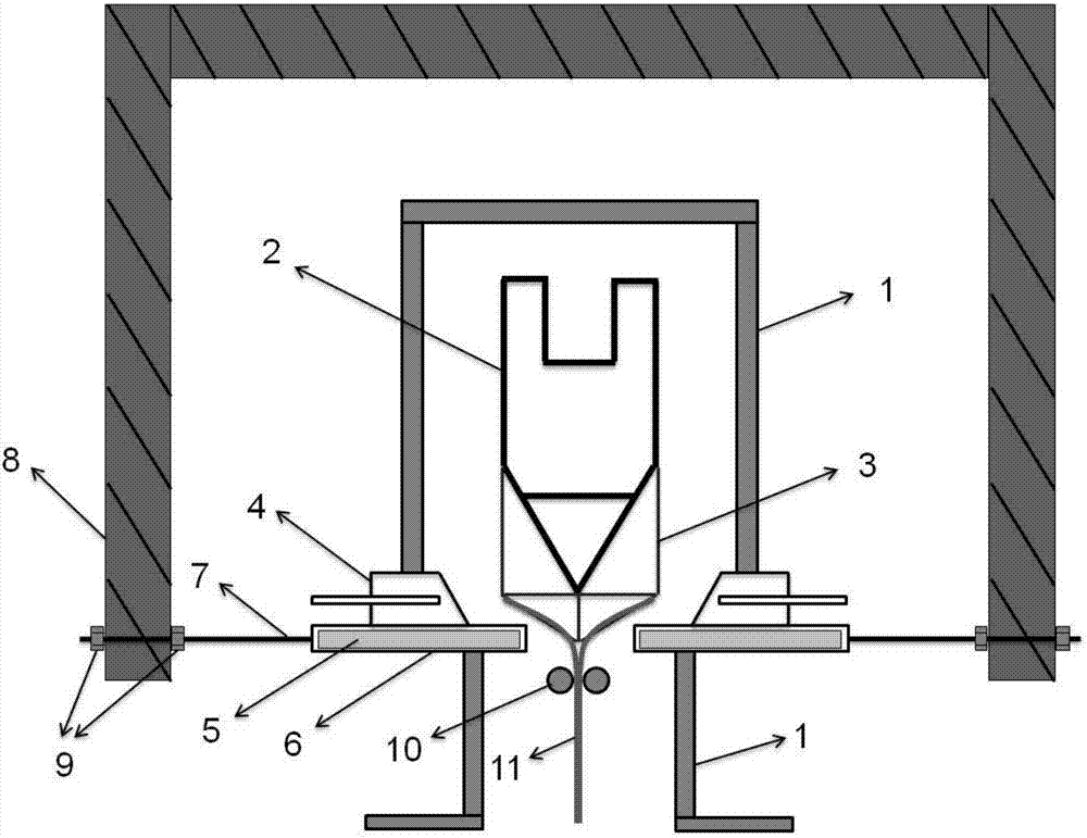 Heating device of drainage plate in muffle furnace and control method of heating device