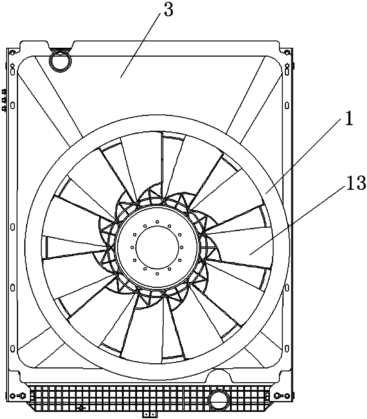 Double-ring-type windshield ring cooling system integration