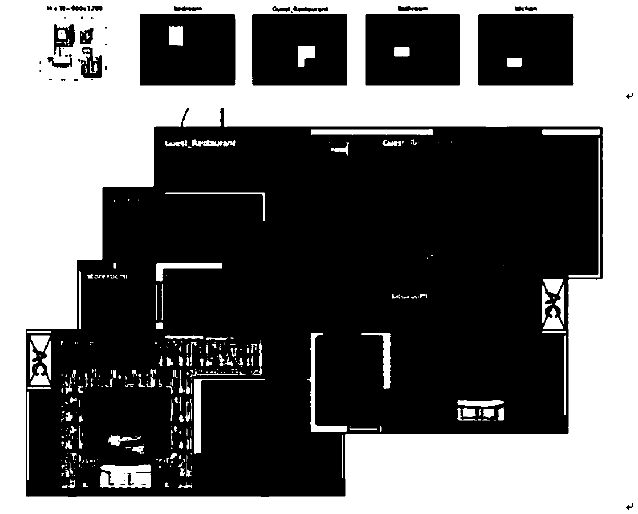 Method and system for identifying rooms in house type graph