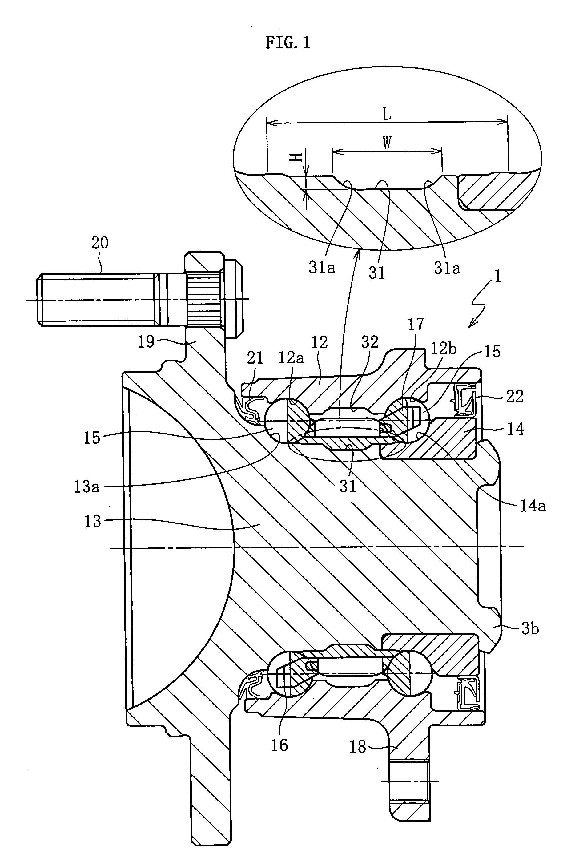 Wheel axle bearing unit