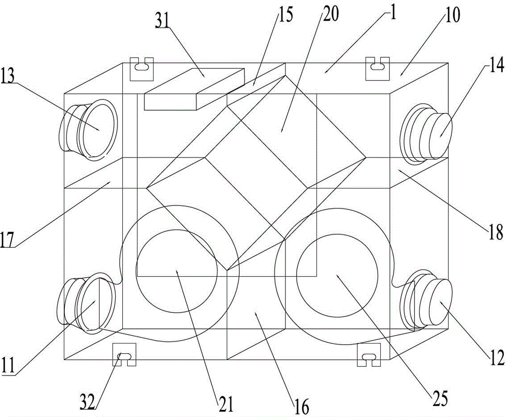 Thin heat exchange type air interchanger