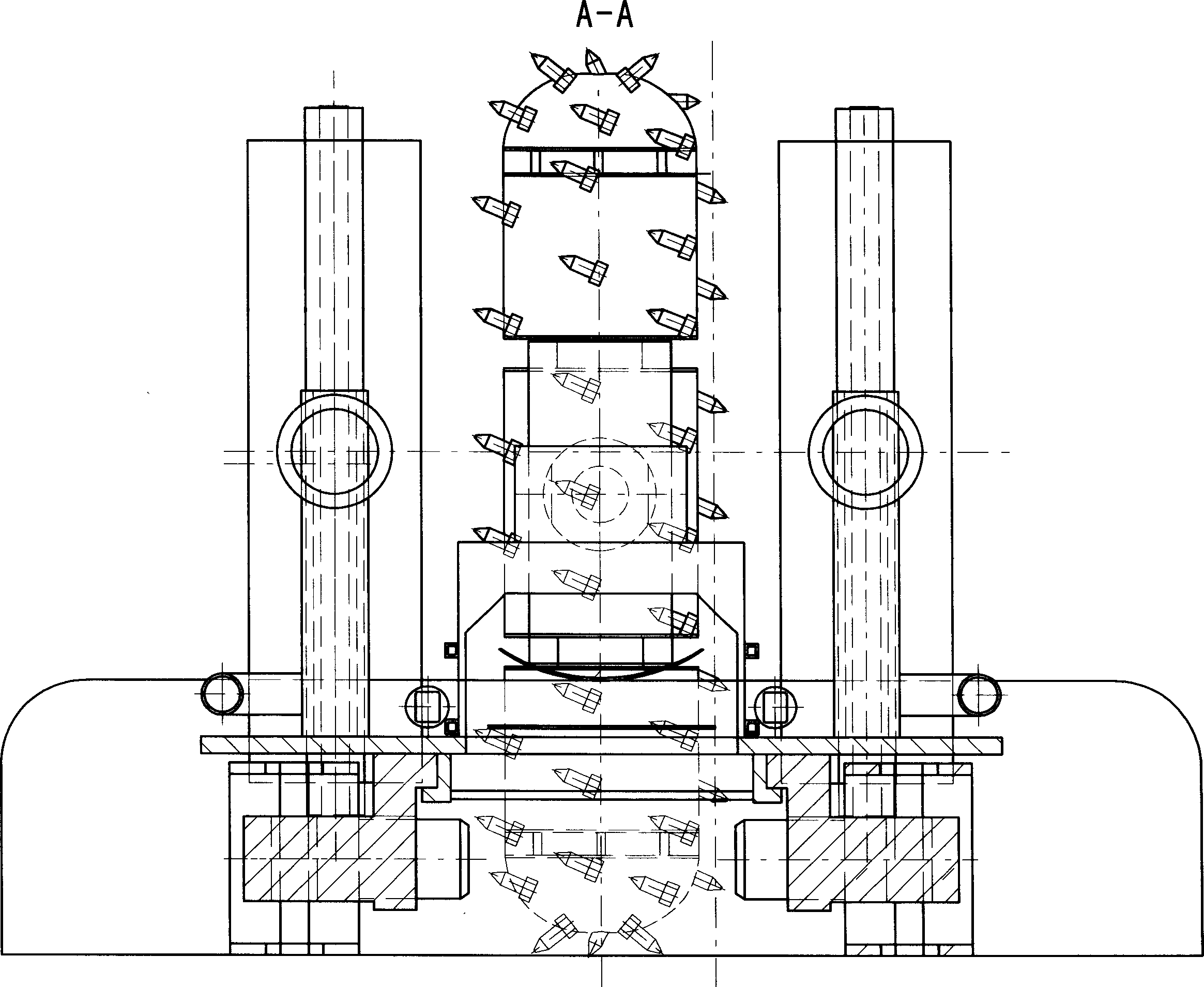 Automatic whole-section external rotor low-speed motor cutting rotation drum anchor driving machine