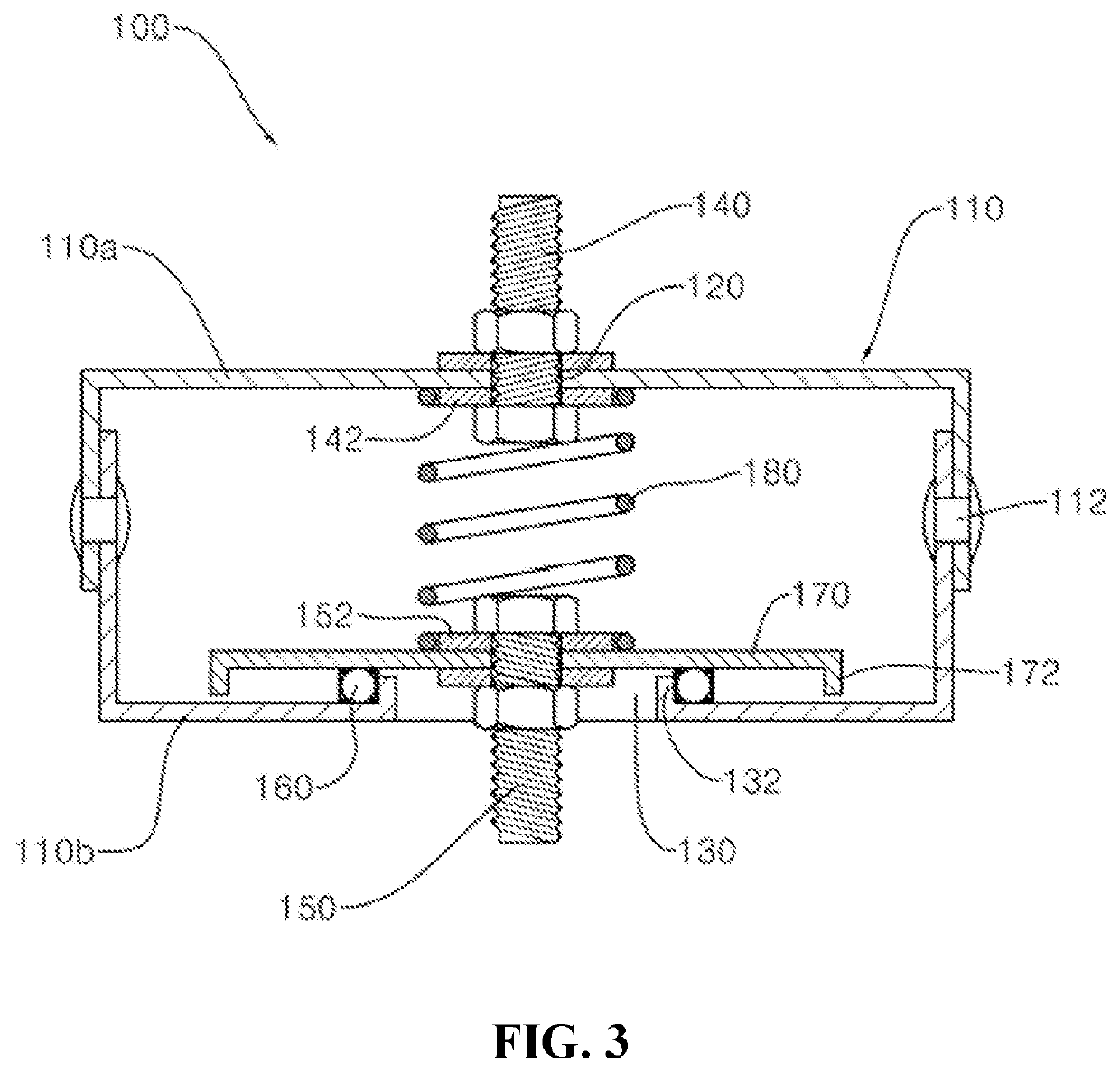 Ceiling type seismic impact buffer unit