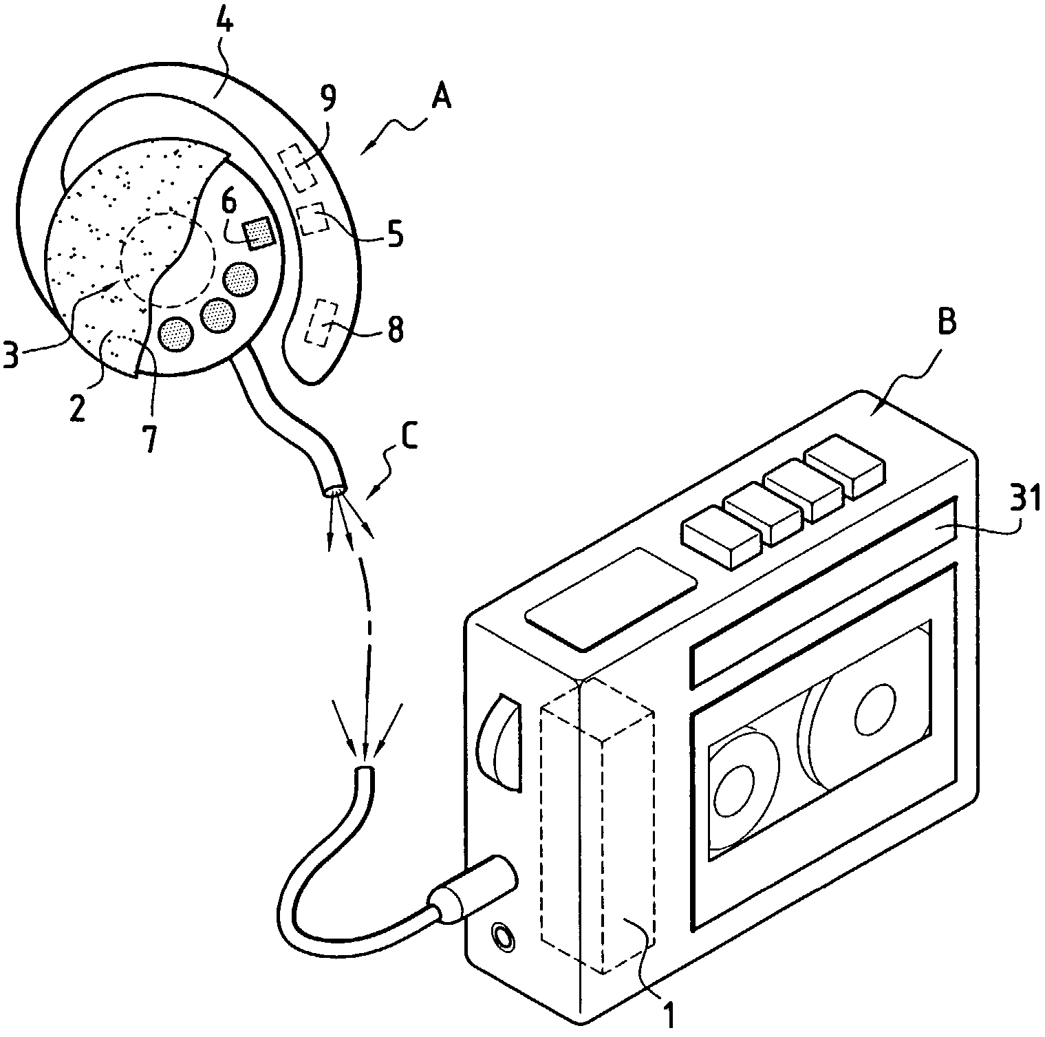 Portable equipment for measuring and/or monitoring the heart rate