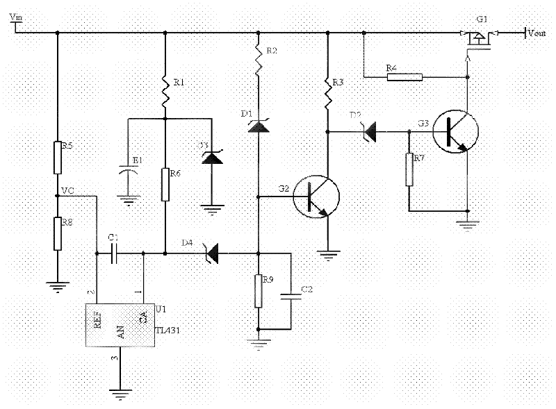 A wide-voltage power supply protection device for an intelligent vehicle terminal