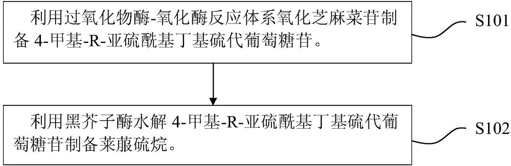 Method for preparing sulforaphane by using roquette seed glycosides