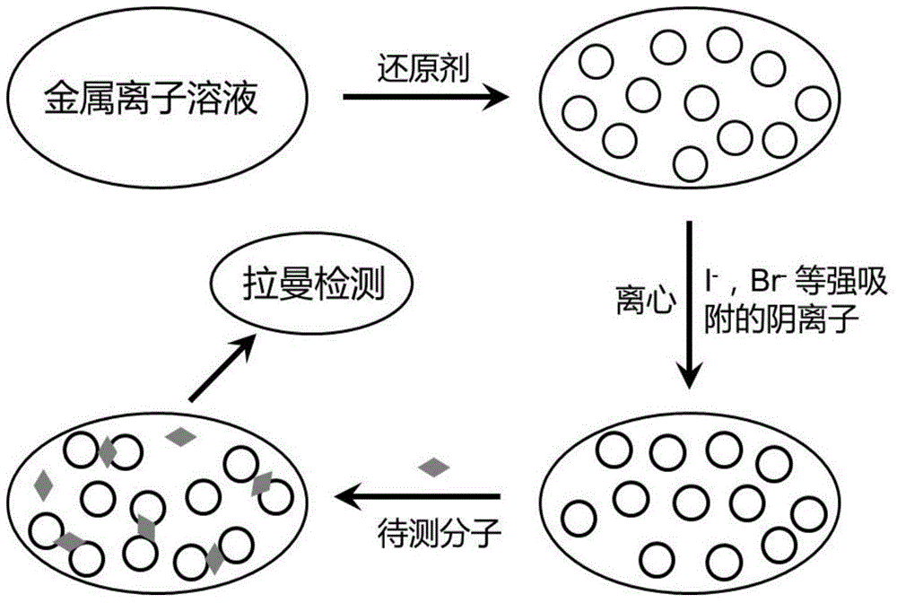 Method for enhancing Raman spectroscopy by anion modified nanoparticles