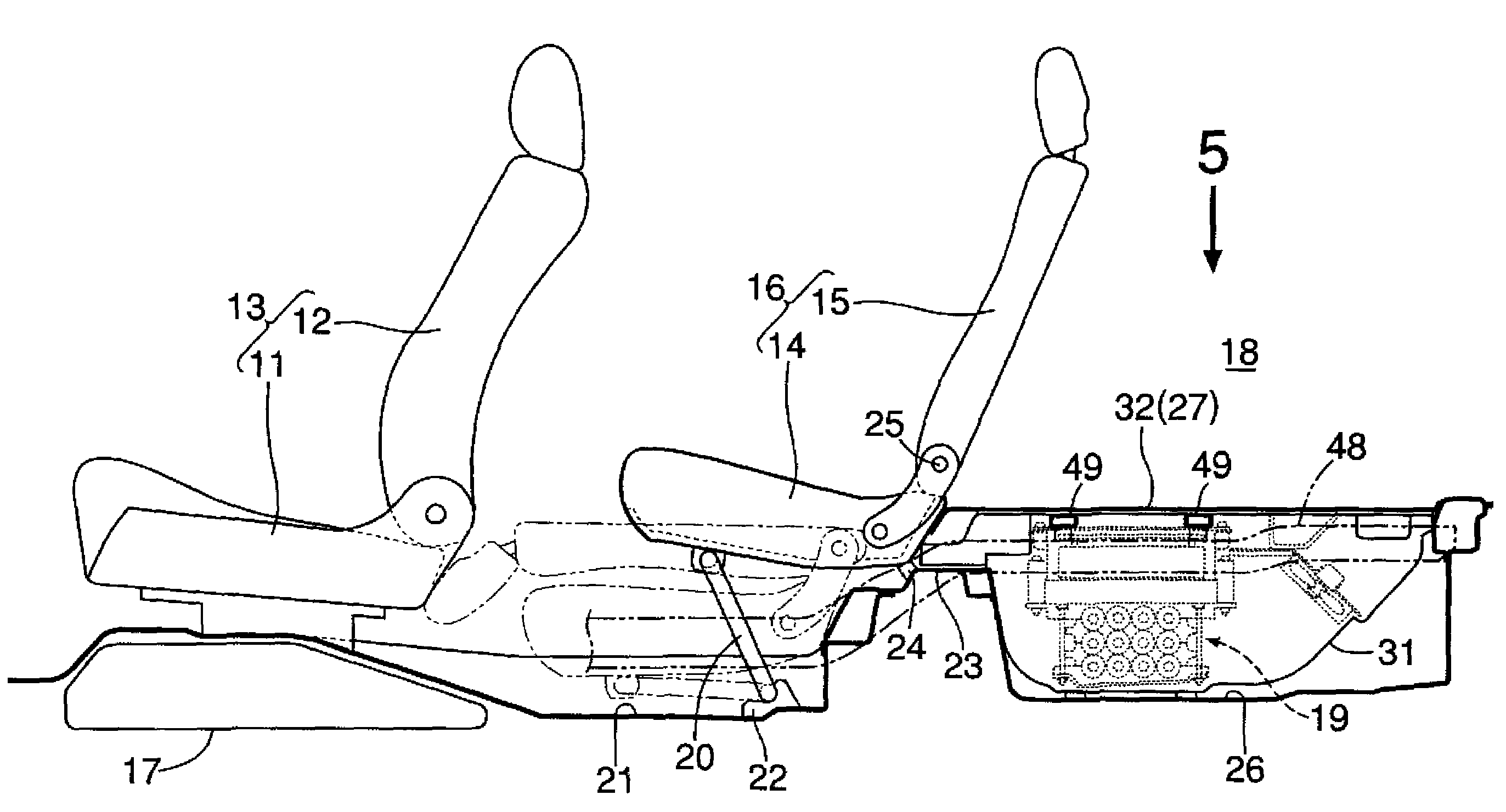 Electrical device cooling structure in vehicle