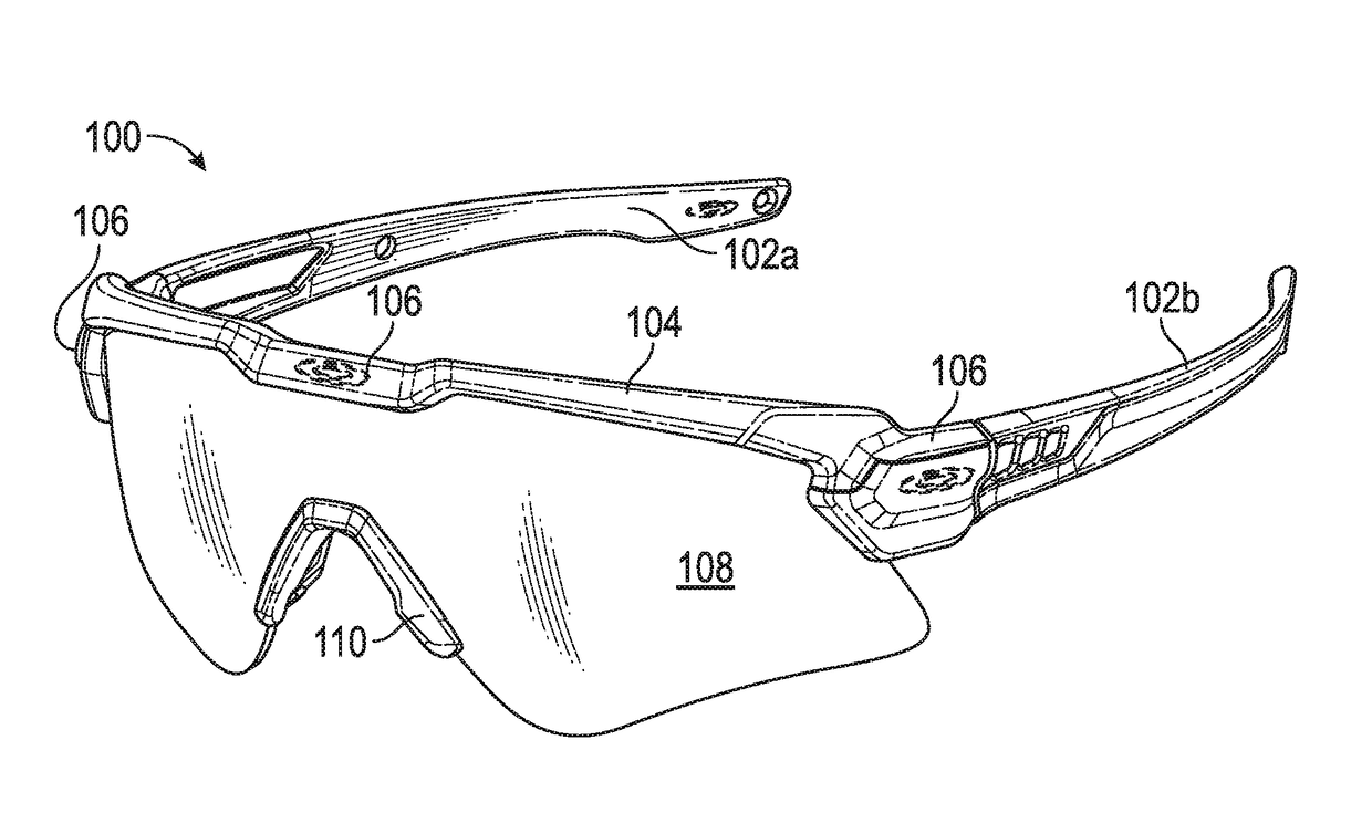 Headworn supports with passive venting and removable lens