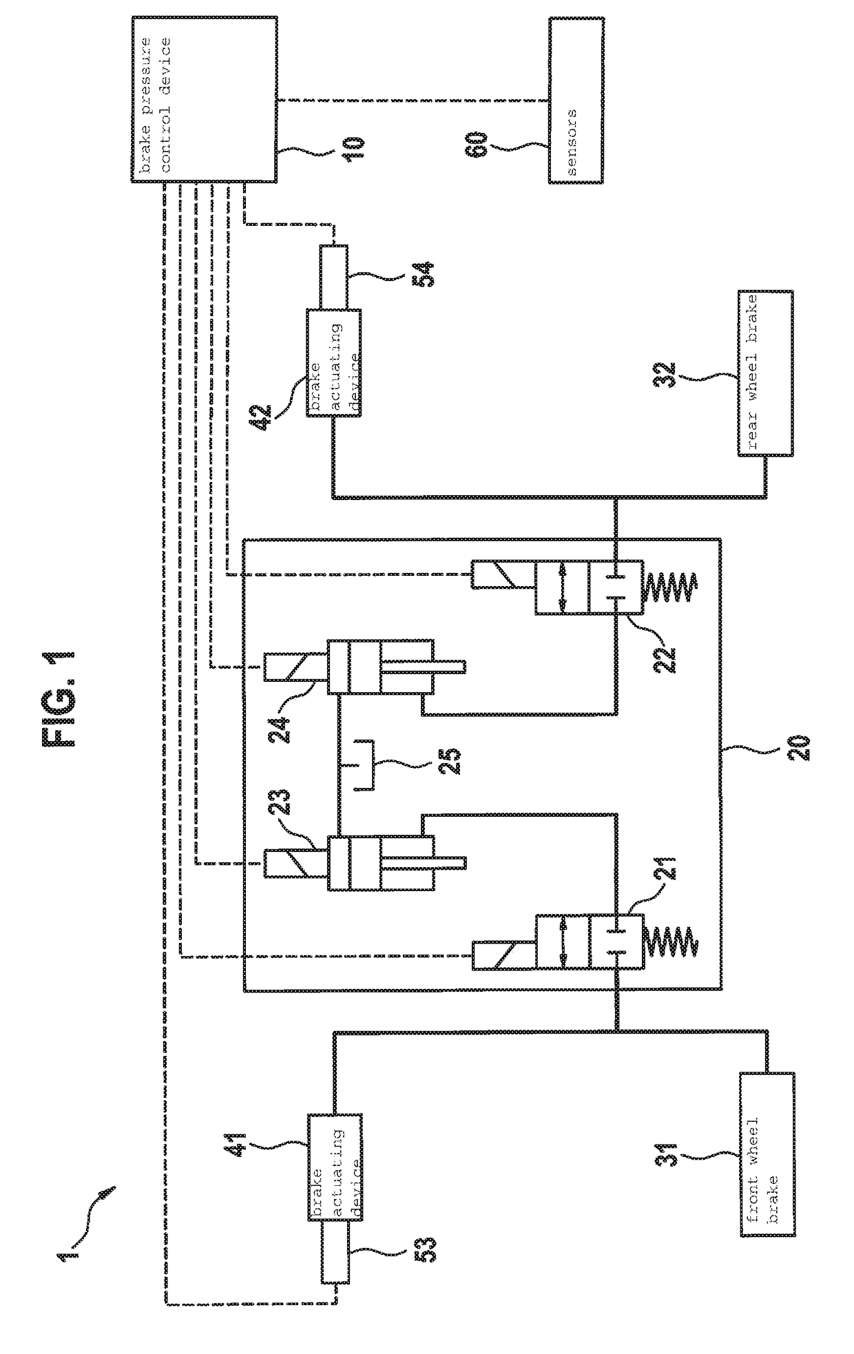 Method for distributing a brake force, and braking device