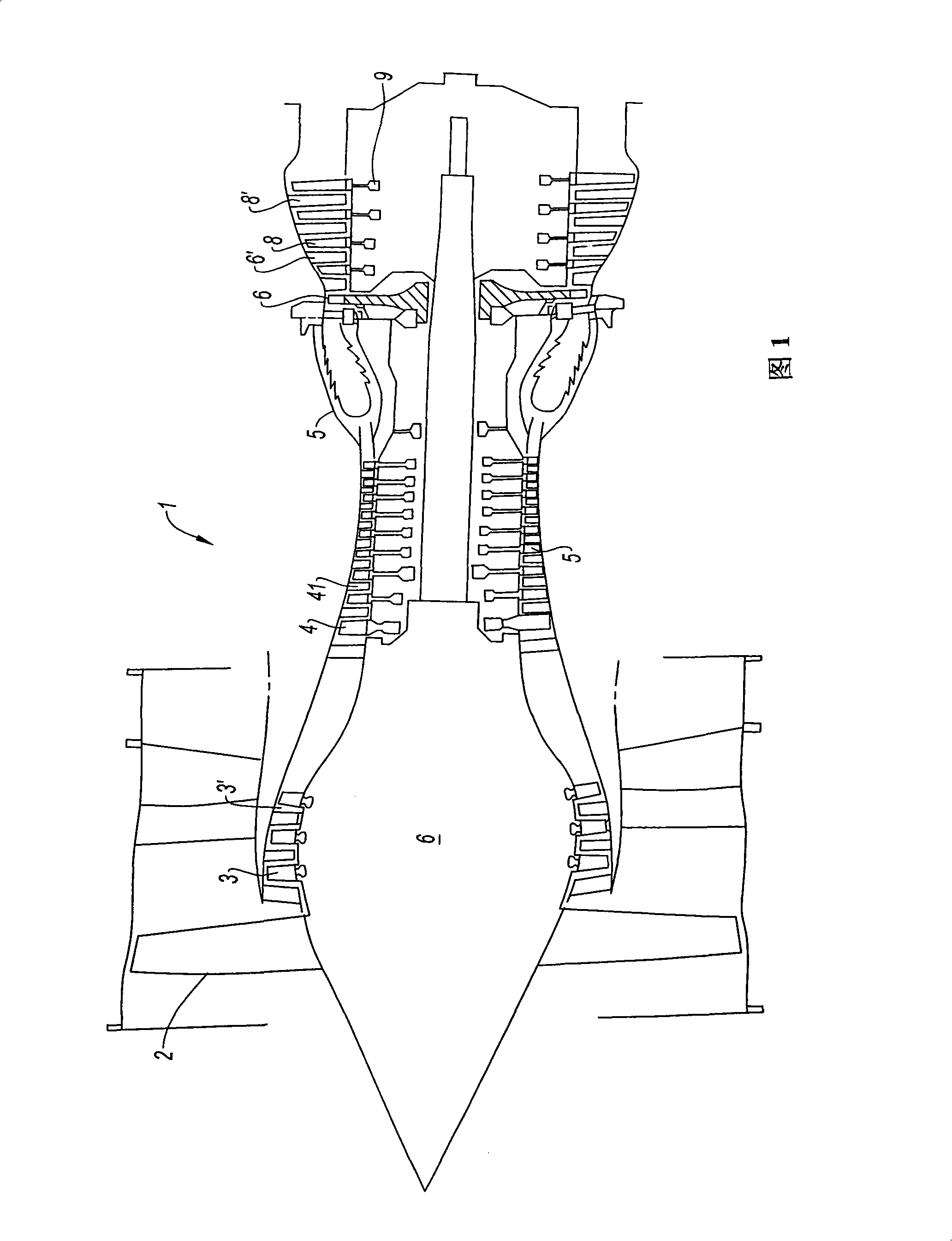 Turbomachine stator damper device