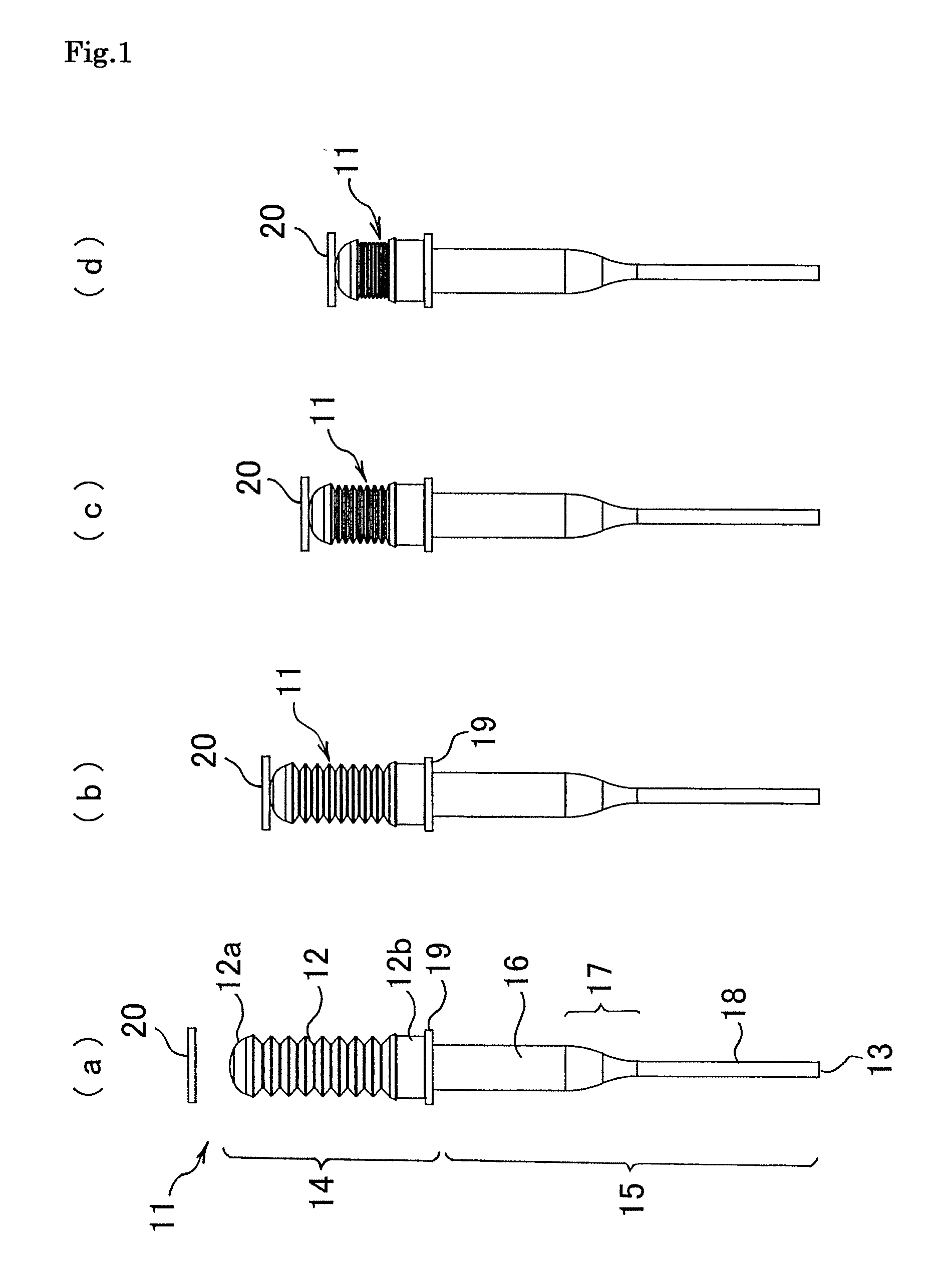 Bellows type dispensing tip, bellows type dispensing apparatus and method of bellows type dispensing processing