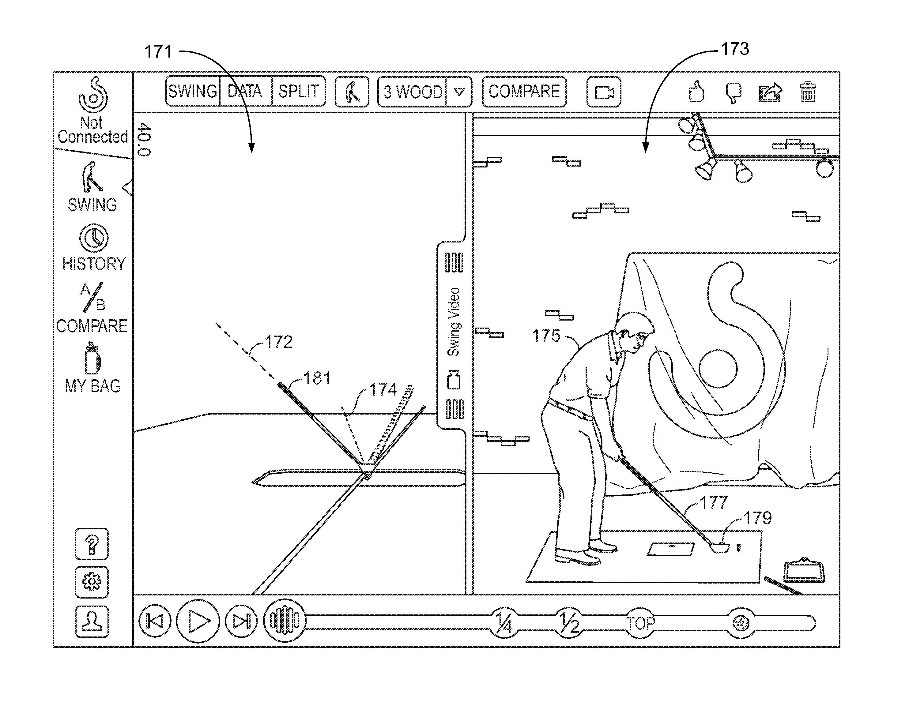 Three dimensional golf swing analyzer