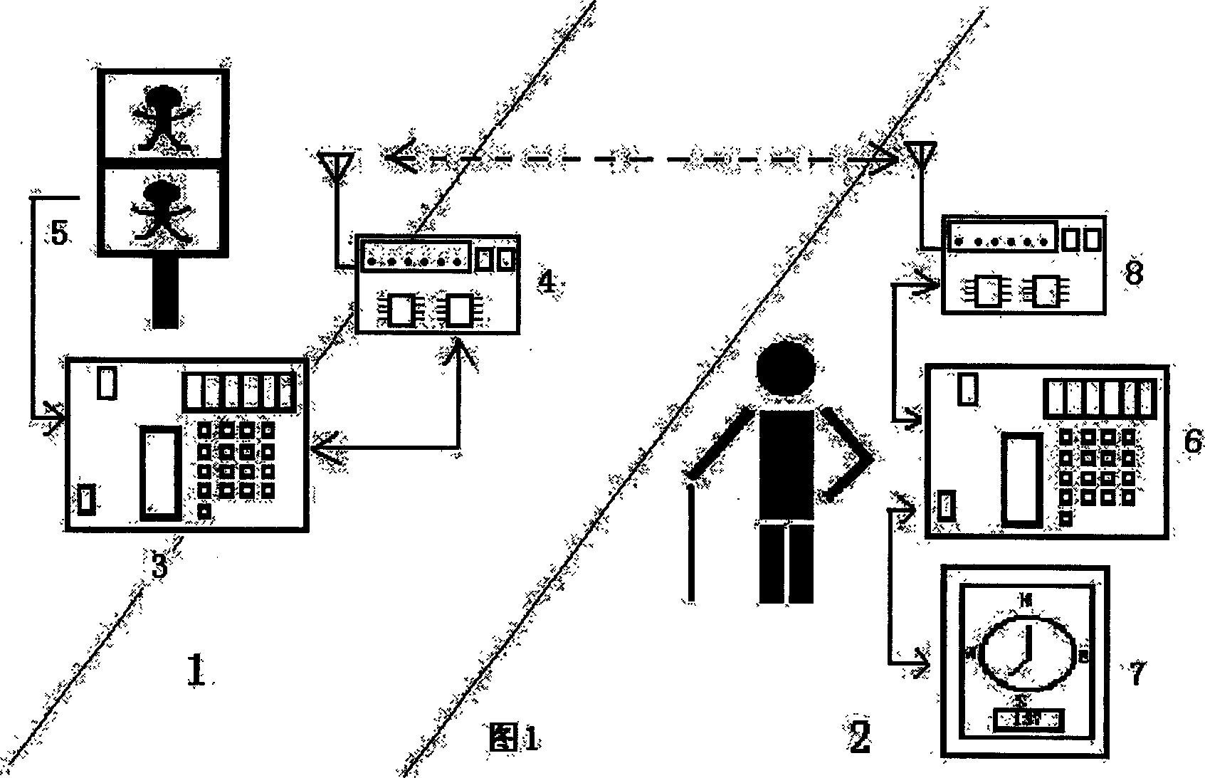 System for assisting blind crossing traffice cross based on monolithic processor