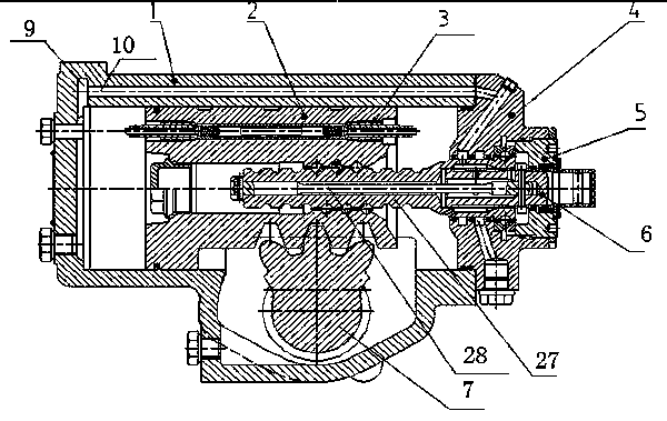 Extra-large-cylinder-diameter hydraulic power steering gear with safety valve