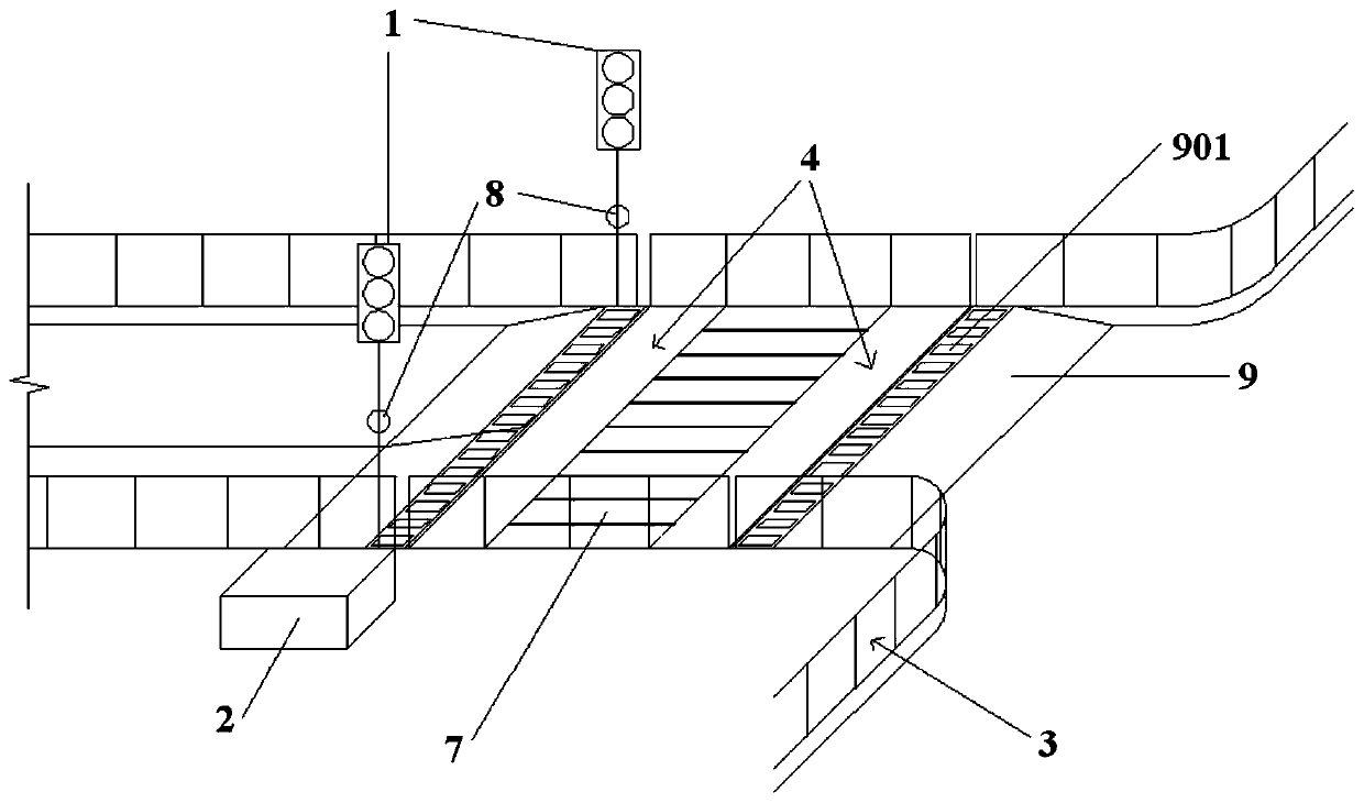 An automatic road-crossing device for improving the crossing safety of pedestrians