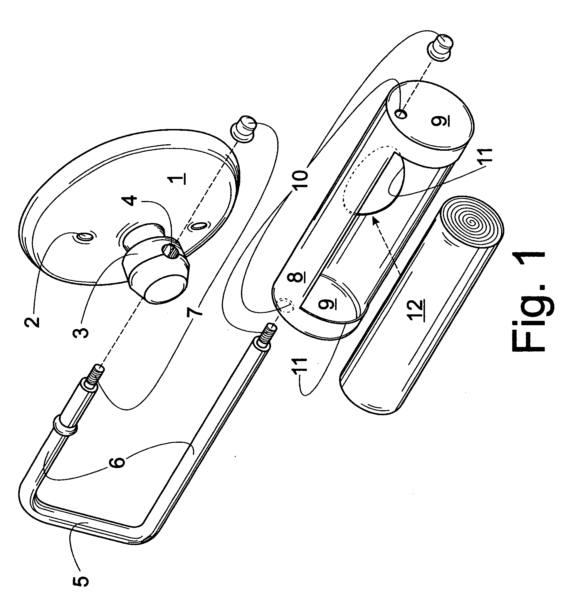 Suspended toilet tissue roll holder with auxiliary toilet tissue