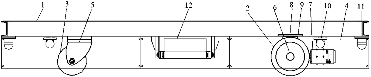 A two-wheel independent drive electric flat car with diagonal arrangement based on plc control