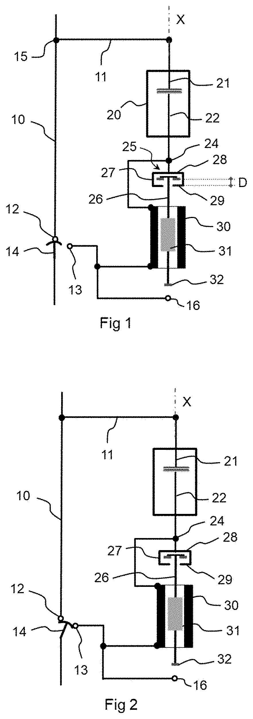 Actuating system for a vacuum bottle