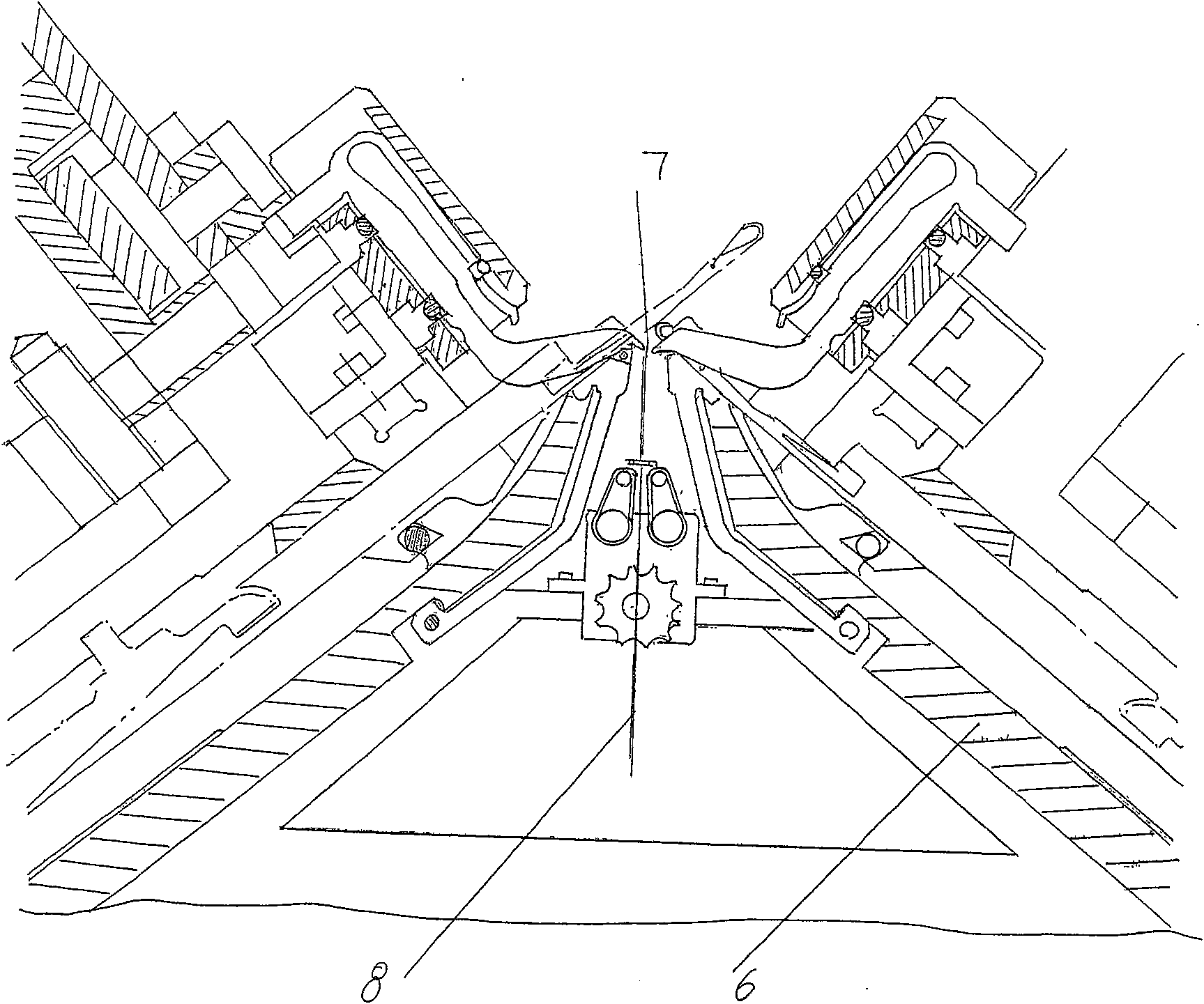 Sub-roller mechanism of computer plain flat knitter