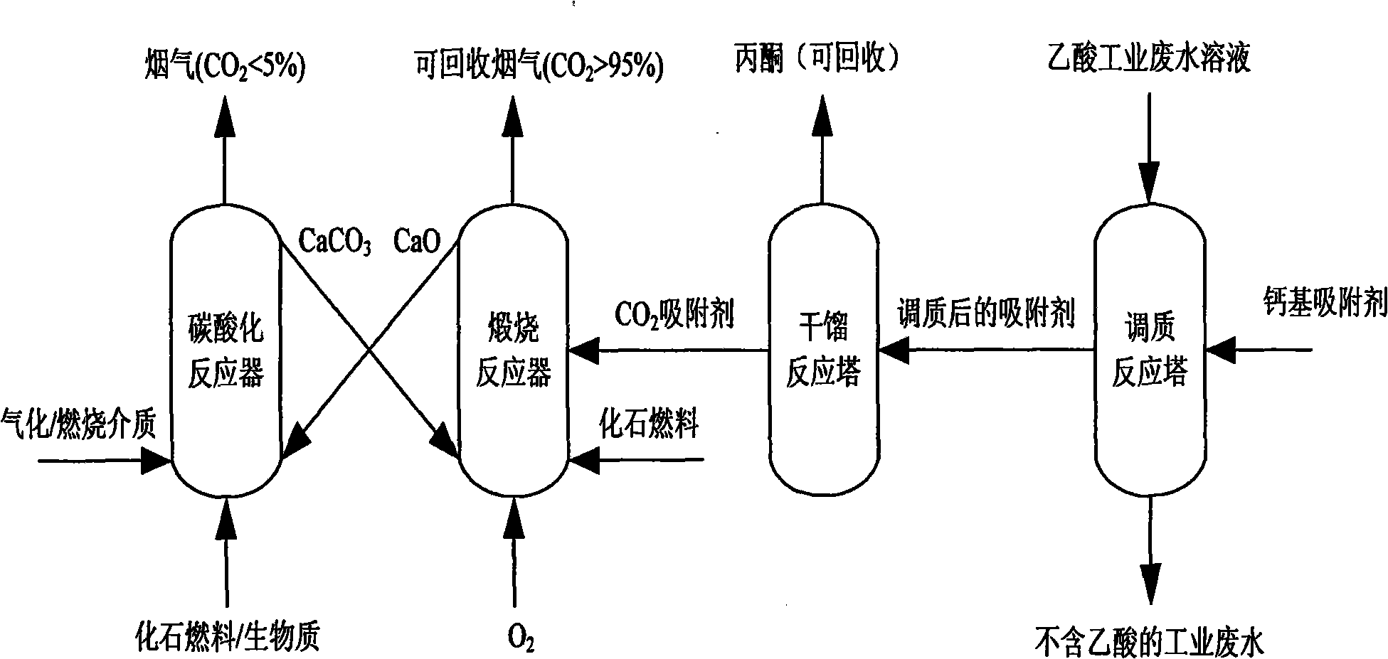 Method for preparing calcium group carbonic anhydride adsorption agent